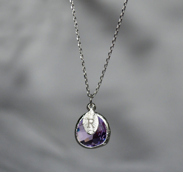 Lilac Earrings, Lilac Jewelry Set, February Birthstone Necklace, Aquarius Necklace