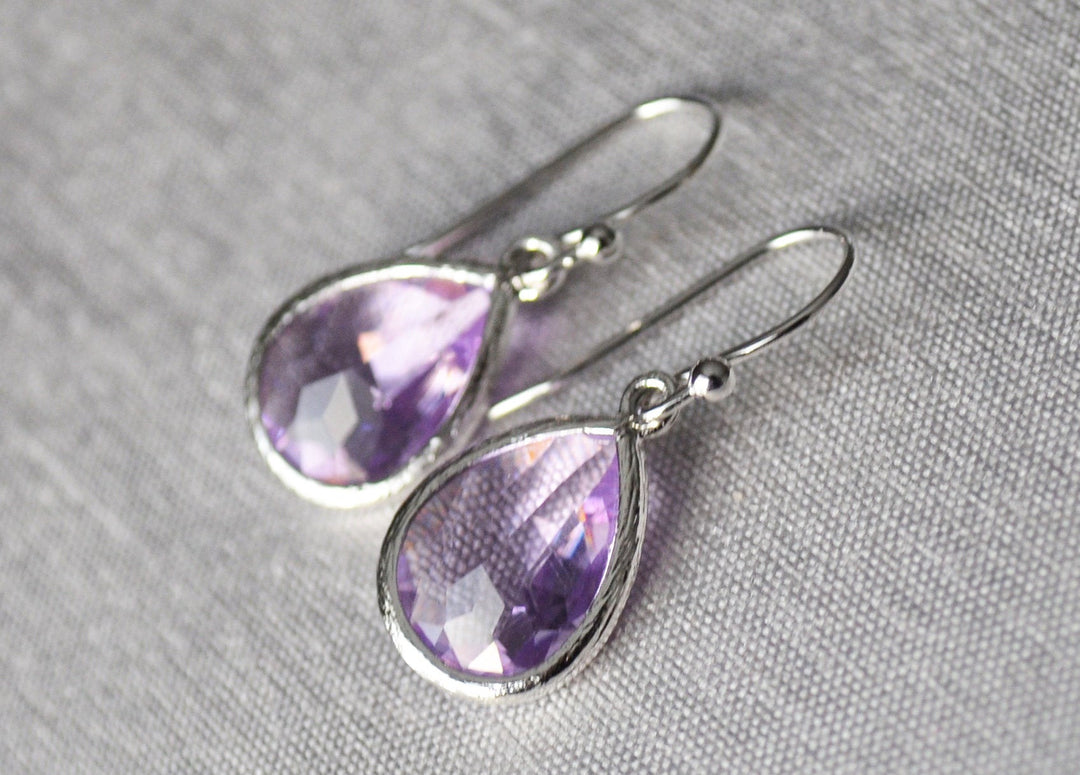 Lilac earrings, February Birthstone Gift, Lilac Birthstone earrings, Bridesmaid earrings, Lilac earrings Birthday Gift for Her