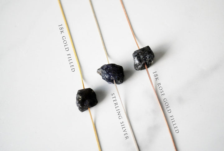 Iolite Necklace or Raw Iolite Choker, Iolite Stone Layering Necklace, Boho Necklace, Healing Crystal Necklace, Birthday Gift