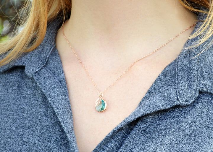 March Birthstone Necklace - Personalized Aquamarine Necklace, Custom Initial Necklace