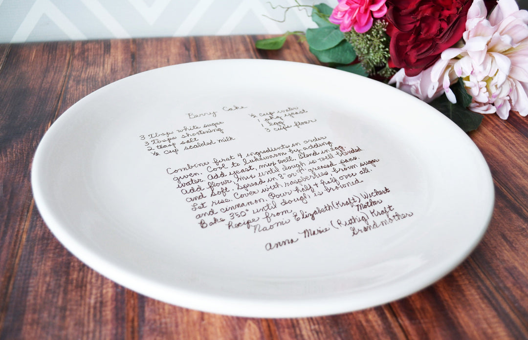 Large Personalized Round Plate with Family Recipe