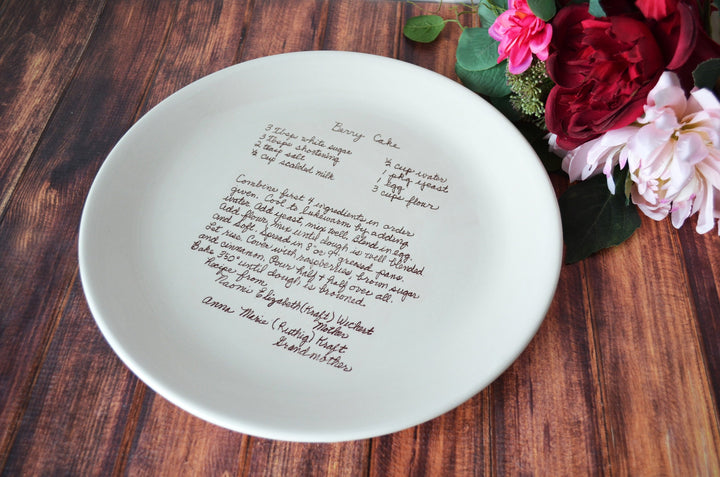 Large Personalized Round Plate with Family Recipe