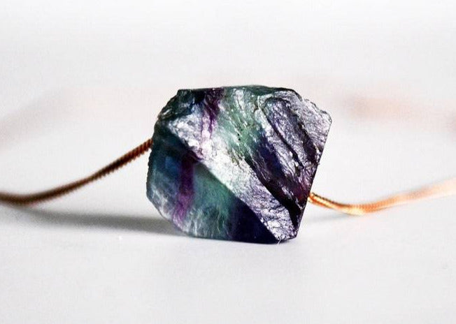 Multi-Fluorite Necklace or Rainbow Fluorite Choker, Multi-Fluorite Layering Necklace, Boho Necklace, Healing Crystal Necklace, Birthday Gift