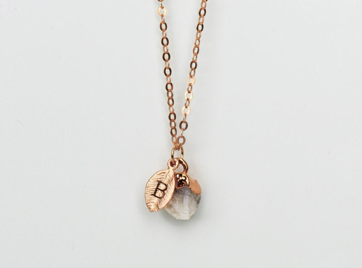 Natural Moonstone Birthstone Necklace, June Birthstone Necklace, Bridesmaid Gift, Layering Necklace. Dainty Raw Gemstone Necklace