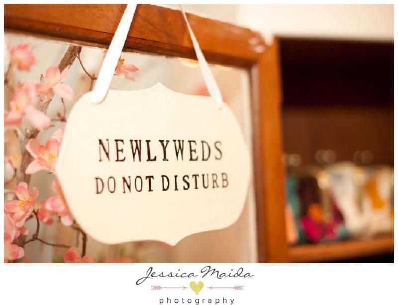 Newlyweds Do Not Disturb Wedding Sign to Hang on Door and Use as Photo Prop - Available in Gold, Silver, Black, & White
