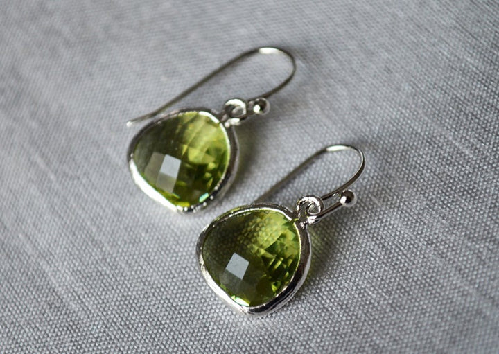 Peridot Earrings, August Birthstone Gift,  August Birthstone earrings, Peridot Jewelry Set