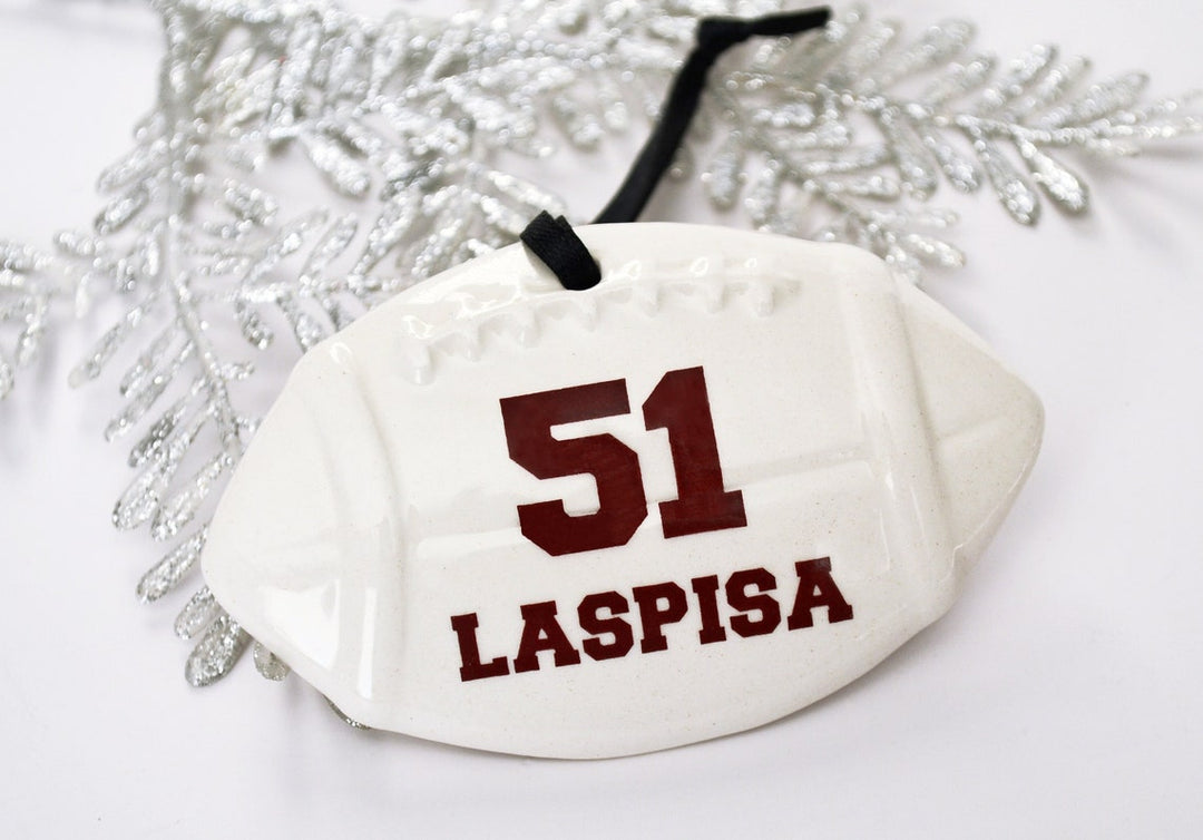 Personalized Football Christmas Ornament, Football Lover Gift, Christmas Gift For Husband, Gift for Child, Gift under 25