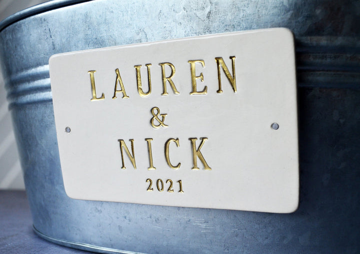 Personalized Wine Bucket, Champagne Bucket, Beverage Tub with Names, Wedding Gift, Anniversary Gift