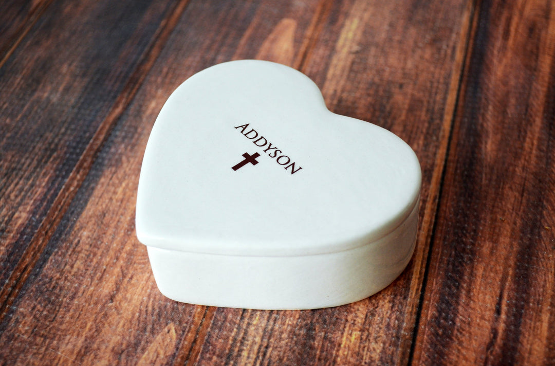 white ceramic heart keepsake box