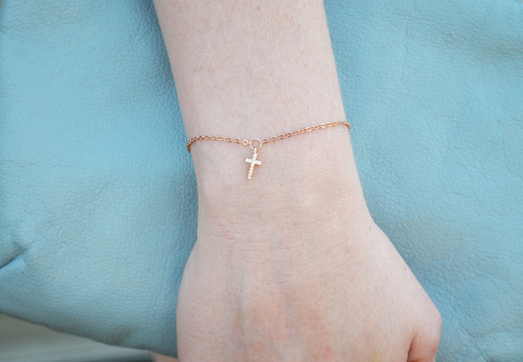 Personalized Baptism Gift, First Communion Gift, Confirmation Gift, Godchild Gift w/ Diamond Cross Bracelet or Necklace - Irish Blessing - Heart Keepsake Box