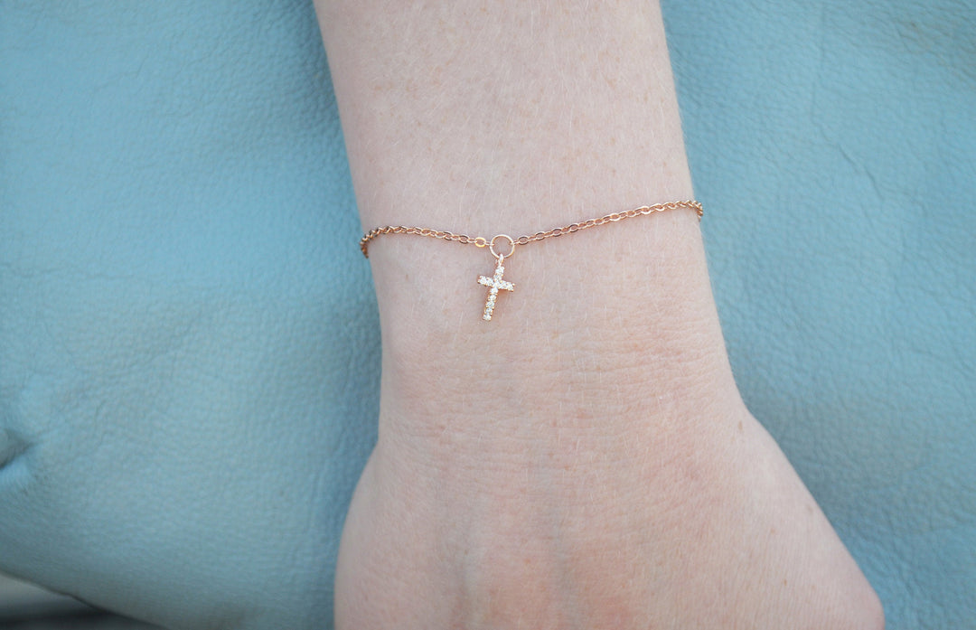 Personalized Baptism Gift, First Communion Gift, Confirmation Gift, Godchild Gift w/ Diamond Cross Bracelet or Necklace - Irish Blessing - Heart Keepsake Box