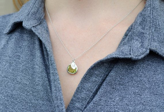 Personalized Diamond Necklace, April Birthstone Necklace, April Birthday Gift, Bridesmaid Necklace, Custom Initial Necklace, Gift for Her