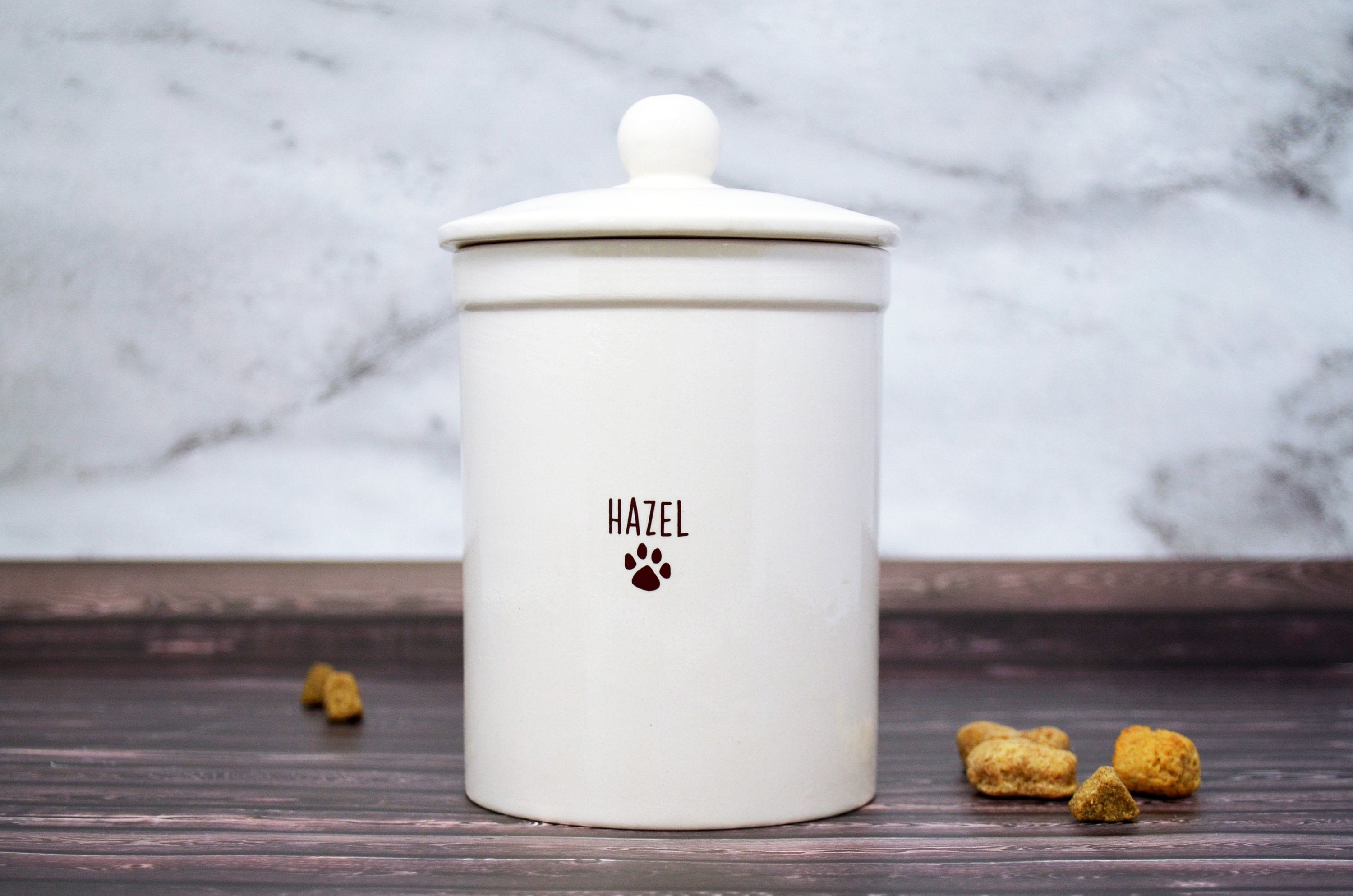 Personalized dog treat top jar with name