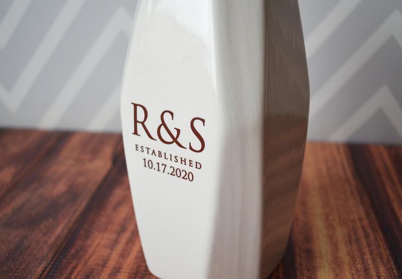 Personalized Geometric Vase - Anniversary Gift, Engagement Gift, Wedding gift, Hostess Gift or Housewarming Gift - Modern Vase