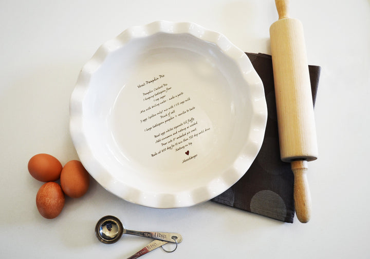 Personalized Pie Dish - Handwritten Recipe