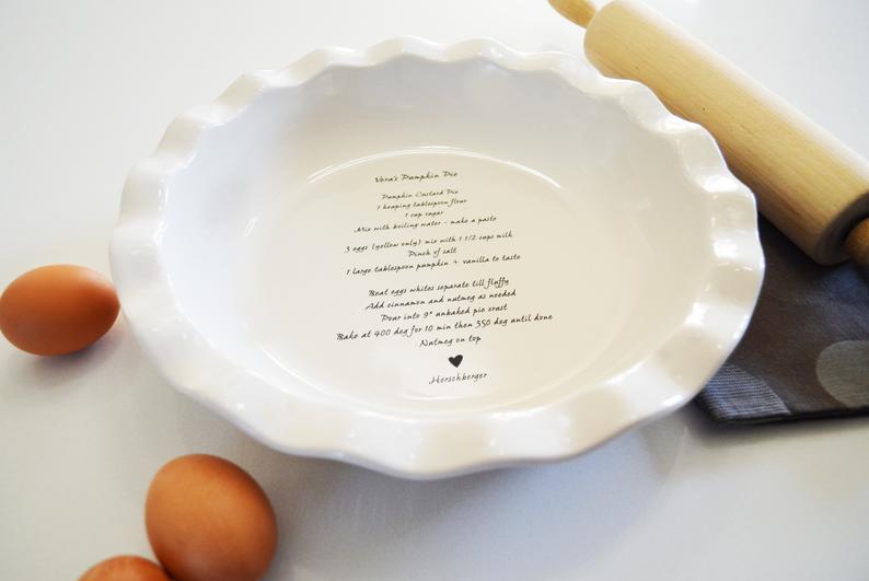 Personalized Pie Dish - Handwritten Recipe