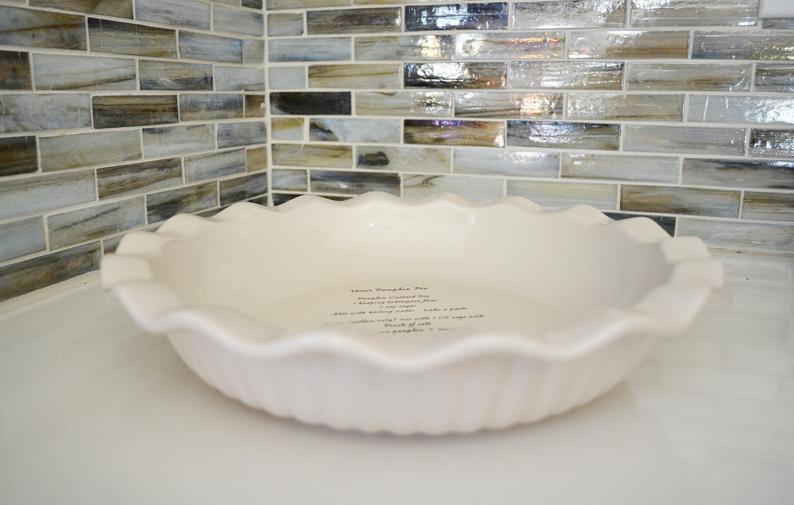Personalized Pie Dish - Handwritten Recipe