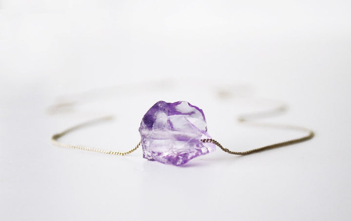 Pink Amethyst Necklace, Light Purple Amethyst choker, Amethyst Layering Necklace, Boho Necklace, Healing Crystal Necklace, Birthday Gift