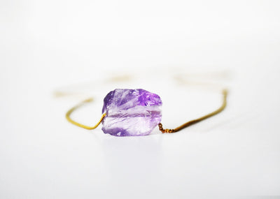 Pink Amethyst Necklace, Light Purple Amethyst choker, Amethyst Layering Necklace, Boho Necklace, Healing Crystal Necklace, Birthday Gift