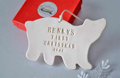 Polar Bear - Personalized Baby's First Christmas Ornament 2024