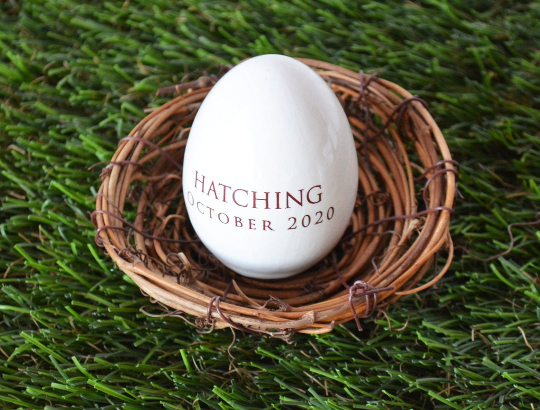 Pregnancy Egg Announcement, Pregnancy Announcement for Grandparents, Personalized Ceramic Easter Egg, Unique Easter Gift Idea