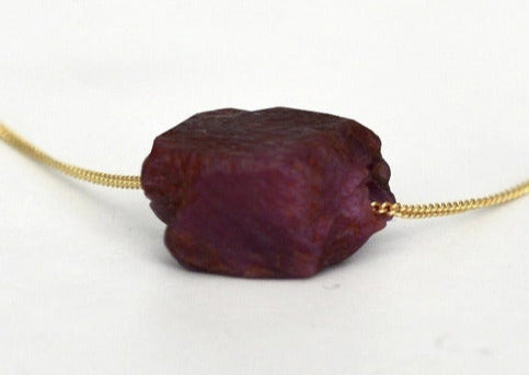 Raw Ruby Necklace, July Birthstone Necklace, Natural Stone Ruby Jewelry, Layering Necklace, Boho Necklace, Healing Crystals