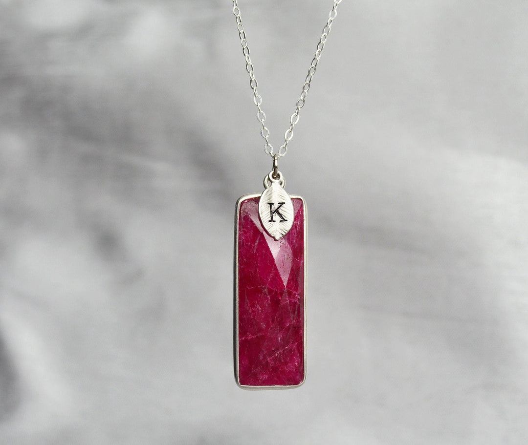 Ruby Necklace, July Birthstone Necklace, Ropada Stone