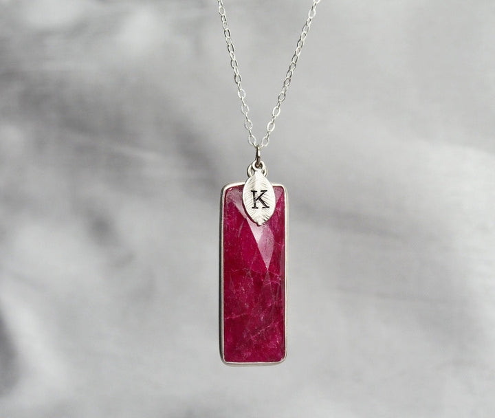 Ruby Necklace, July Birthstone Necklace, Ropada Stone