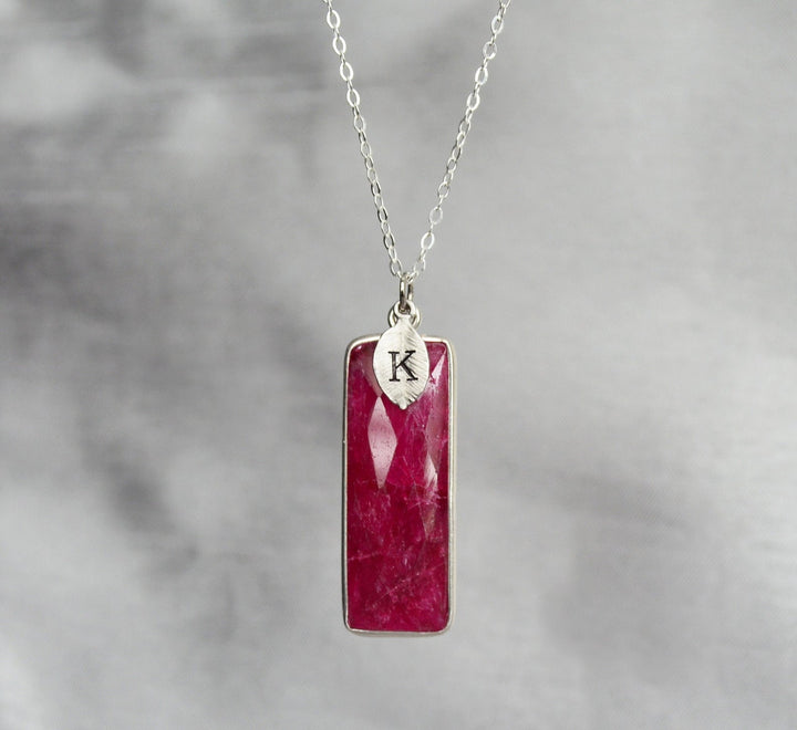 Ruby Necklace, July Birthstone Necklace, Ropada Stone