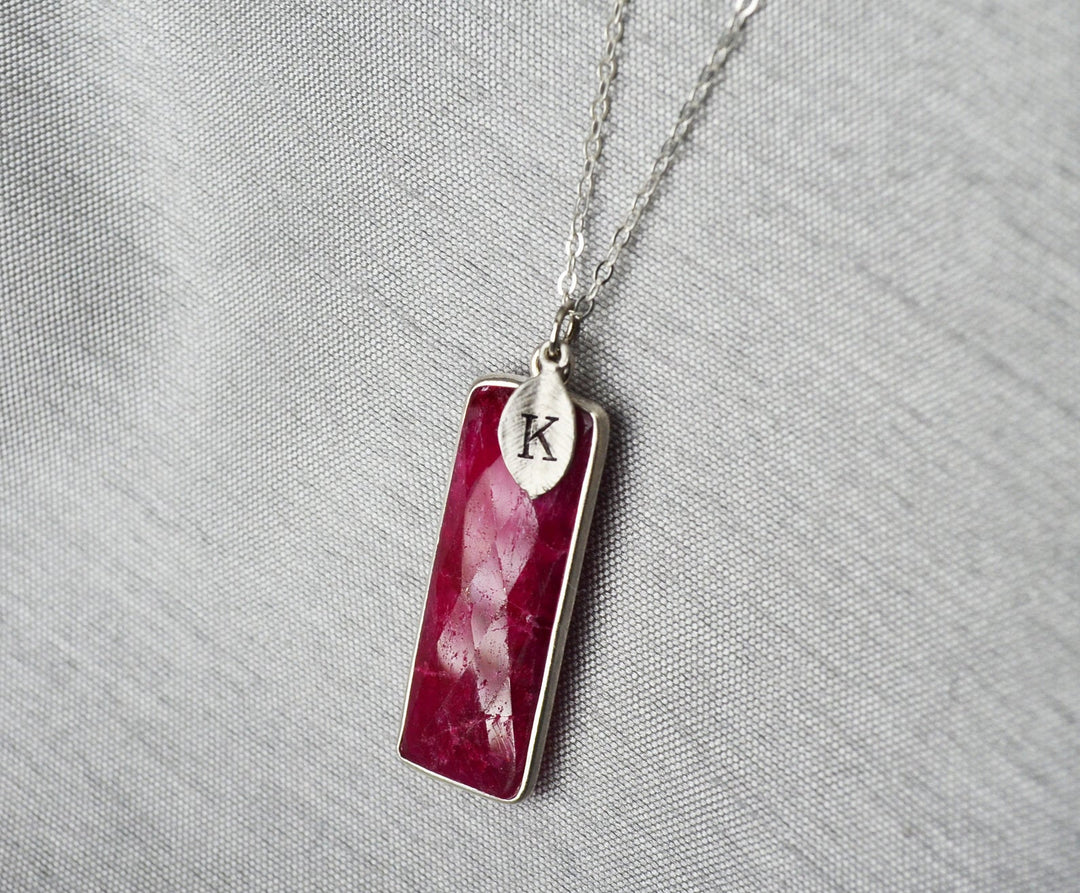 Ruby Necklace, July Birthstone Necklace, Ropada Stone