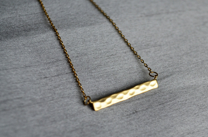 Silver Hammered Bar Necklace, Modern Necklace, Friend Gift, Birthday Gift for Friend, Gift for Her, Best Friend Gift, Layering Necklace