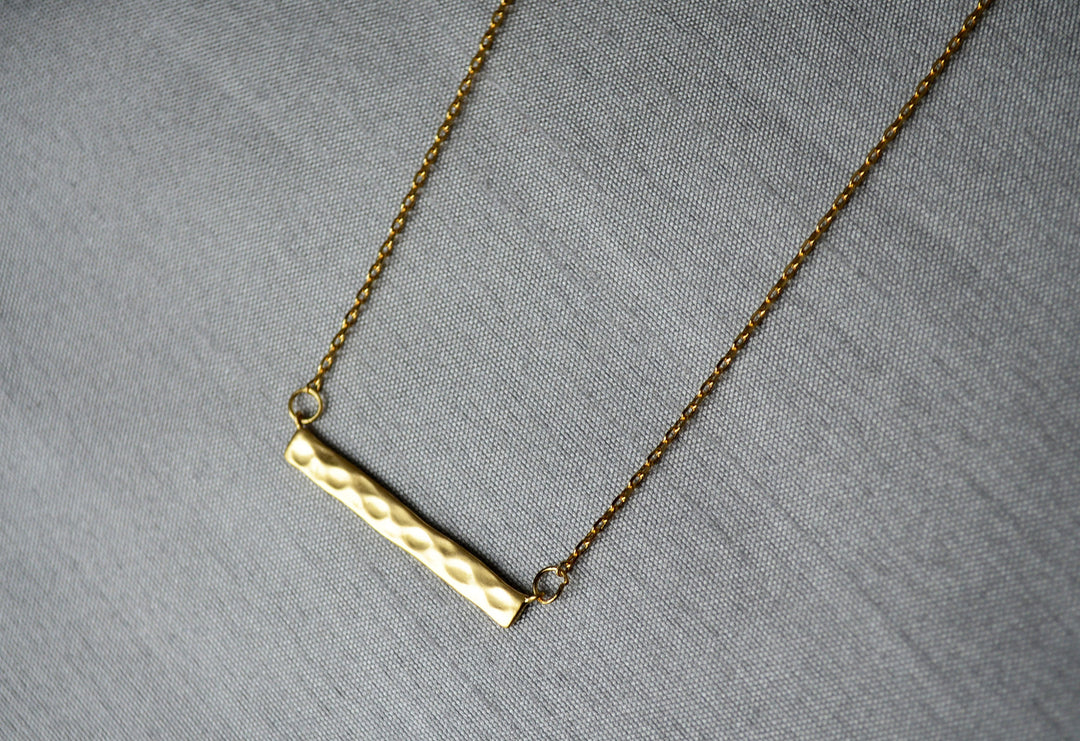 Silver Hammered Bar Necklace, Modern Necklace, Friend Gift, Birthday Gift for Friend, Gift for Her, Best Friend Gift, Layering Necklace