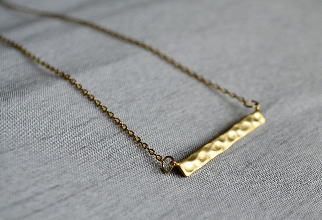 Silver Hammered Bar Necklace, Modern Necklace, Friend Gift, Birthday Gift for Friend, Gift for Her, Best Friend Gift, Layering Necklace