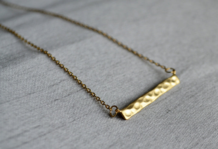 Silver Hammered Bar Necklace, Modern Necklace, Friend Gift, Birthday Gift for Friend, Gift for Her, Best Friend Gift, Layering Necklace