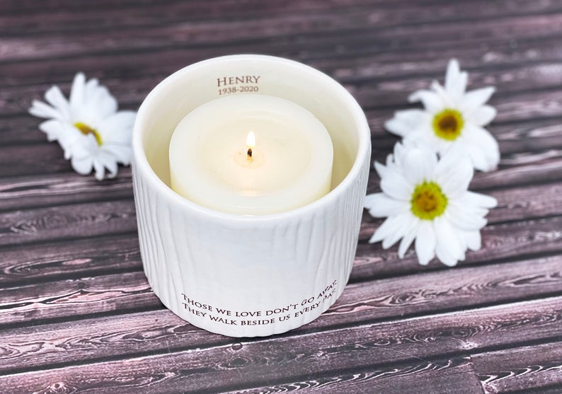 Sympathy Gift, Sympathy Candle, Sympathy Votive or Sympathy Vase - Those We Love Don’t Go Away, They Walk Beside Us Every Day