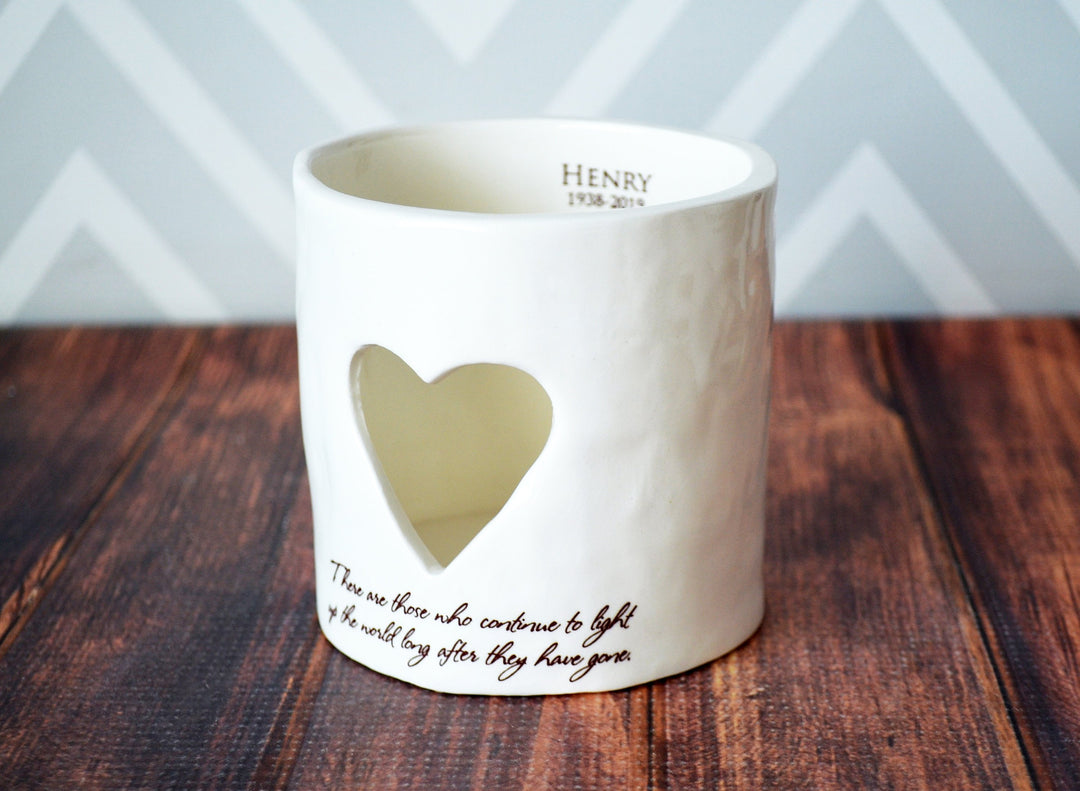 customizable text on a memorial candle