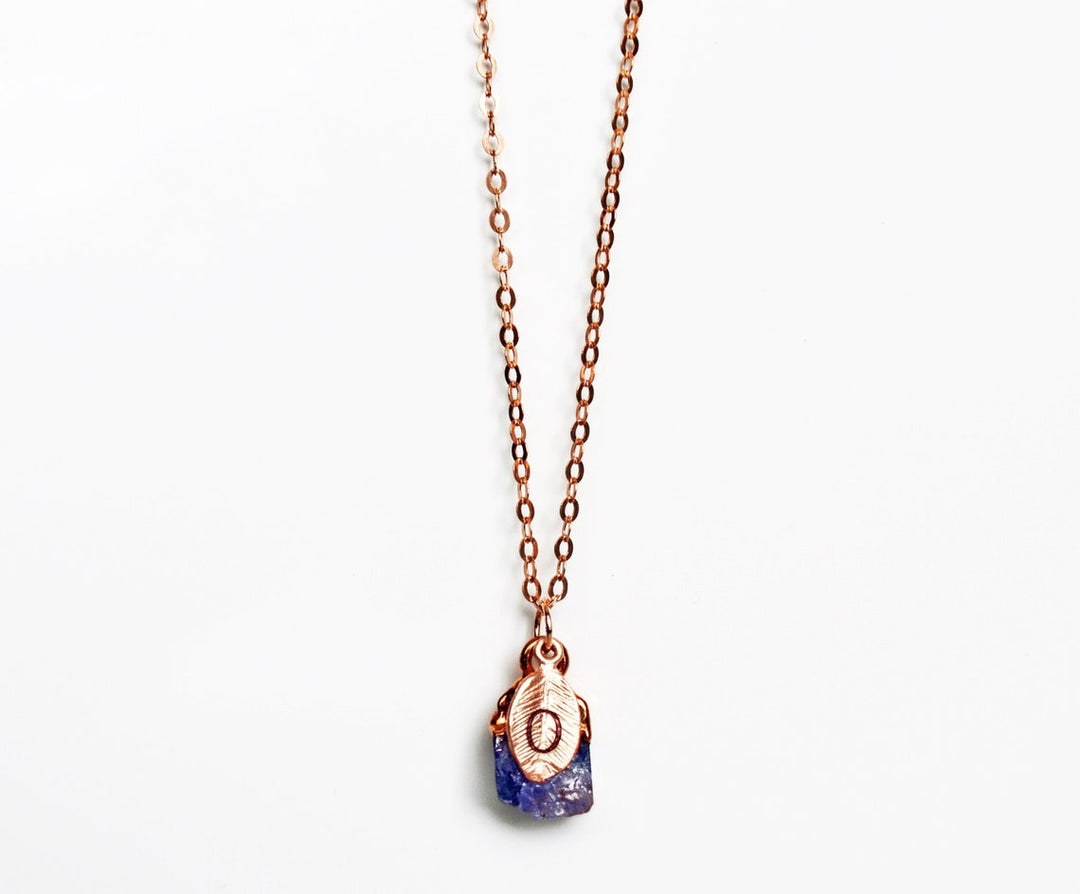 Tanzanite Raw Birthstone Necklace, December Birthstone Necklace, Bridesmaid Gift, Layering Necklace. Healing, Crystal Necklace