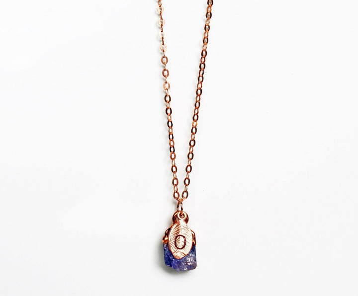 Tanzanite Raw Birthstone Necklace, December Birthstone Necklace, Bridesmaid Gift, Layering Necklace. Healing, Crystal Necklace