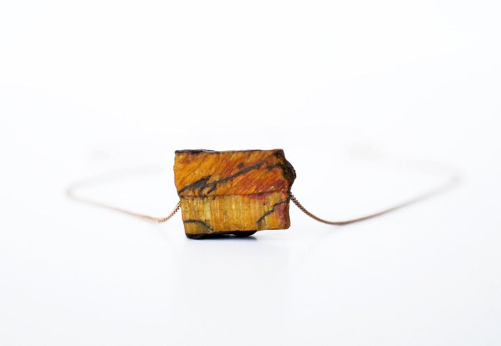 Tiger's Eye Necklace, Raw Tiger's Eye Choker, Tiger Eye Layering Necklace, Boho Necklace, Healing Crystal Necklace, Birthday Gift
