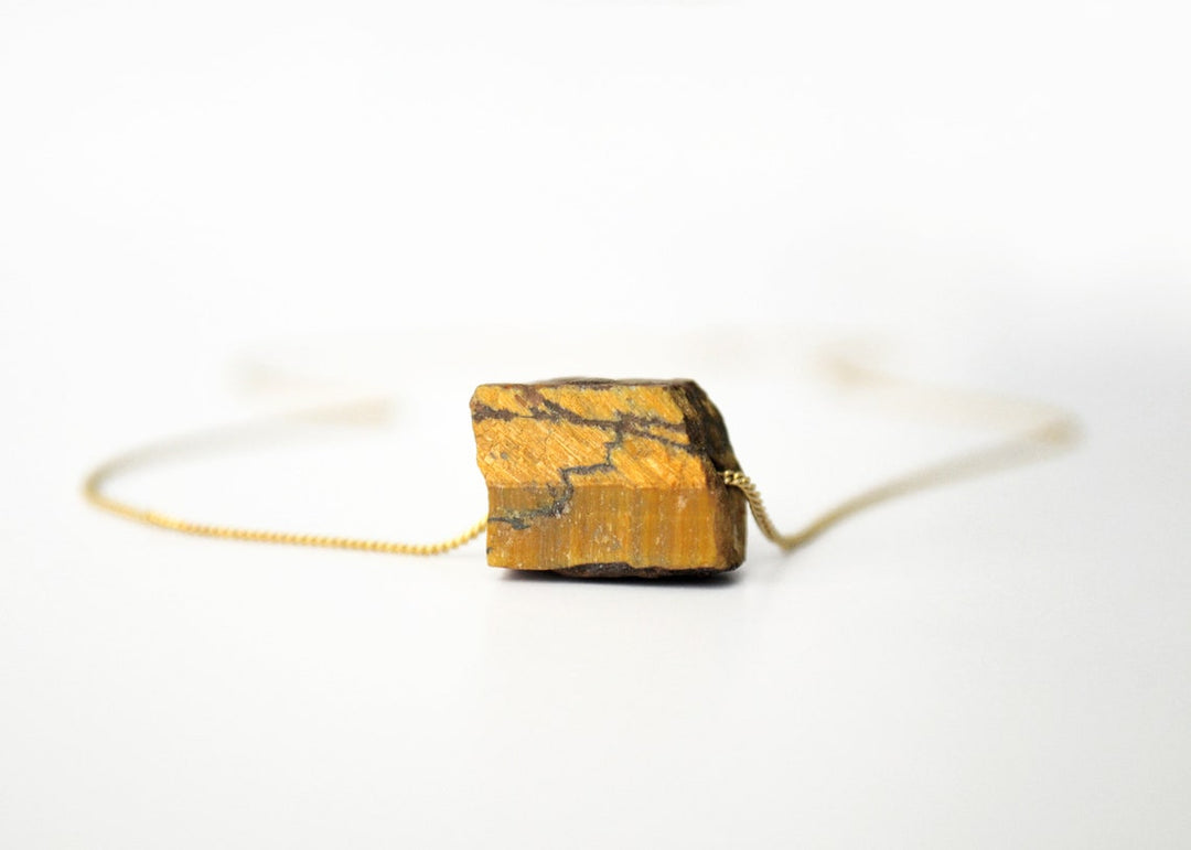Tiger's Eye Necklace, Raw Tiger's Eye Choker, Tiger Eye Layering Necklace, Boho Necklace, Healing Crystal Necklace, Birthday Gift