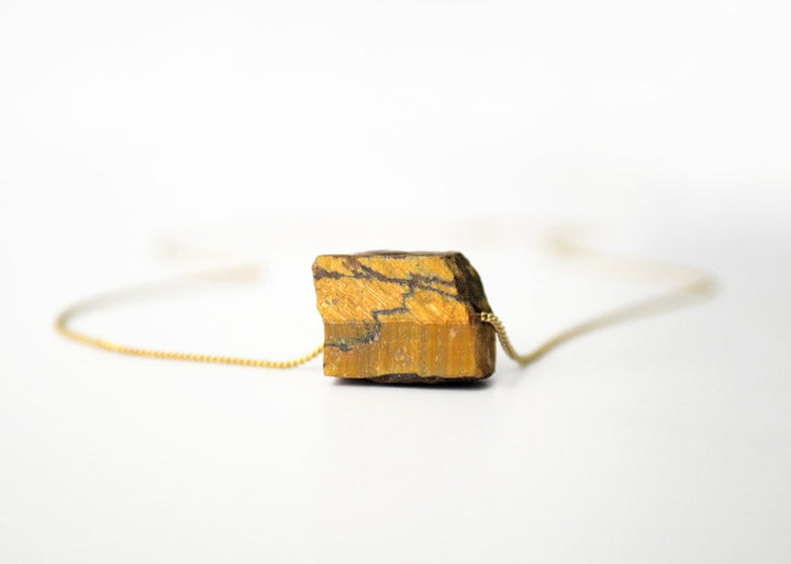 Tiger's Eye Necklace, Raw Tiger's Eye Choker, Tiger Eye Layering Necklace, Boho Necklace, Healing Crystal Necklace, Birthday Gift