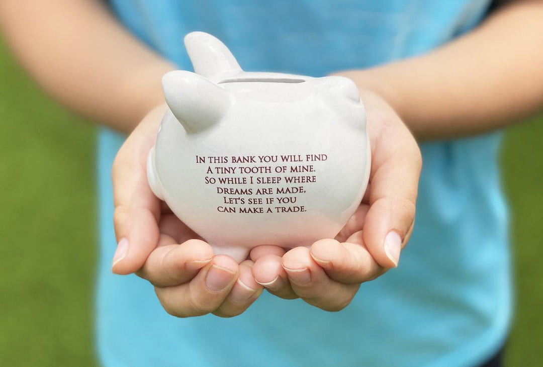 Tooth Fairy Piggy Bank, Tooth Fairy Container, Tooth Fairy Pillow, Tooth Fairy Gift, Small Piggy Bank - Personalized