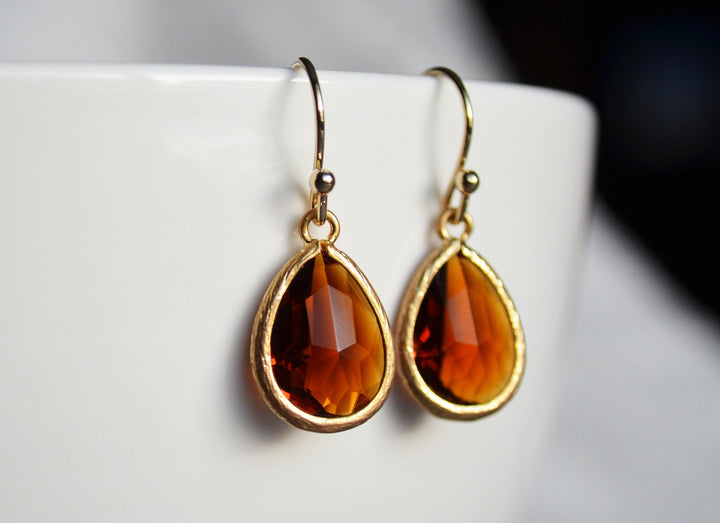 Topaz earrings, November Birthstone Gift, November Birthstone earrings, Bridesmaid earrings, Birthday Gift for Her, Topaz Tear Drop Earrings