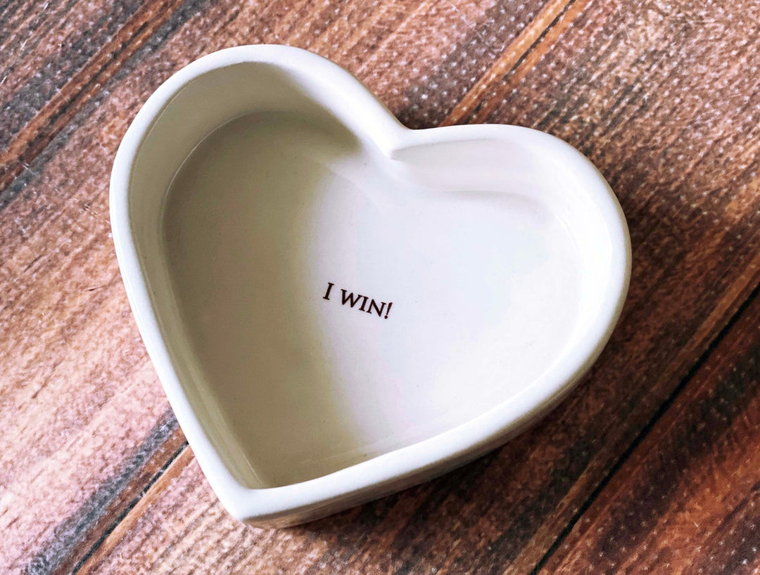 Valentine Day Gift, I Love You More, I Win, Galentine Gift, Unique Valentine Gift for Her- READY TO SHIP - Heart Keepsake Box