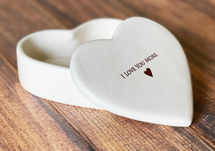 Valentine Day Gift, I Love You More, I Win, Galentine Gift, Unique Valentine Gift for Her- READY TO SHIP - Heart Keepsake Box