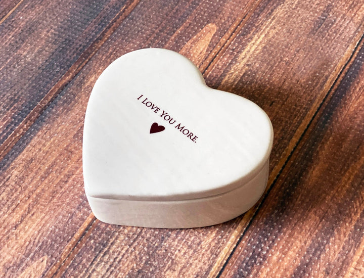 Valentine Day Gift, I Love You More, I Win, Galentine Gift, Unique Valentine Gift for Her- READY TO SHIP - Heart Keepsake Box