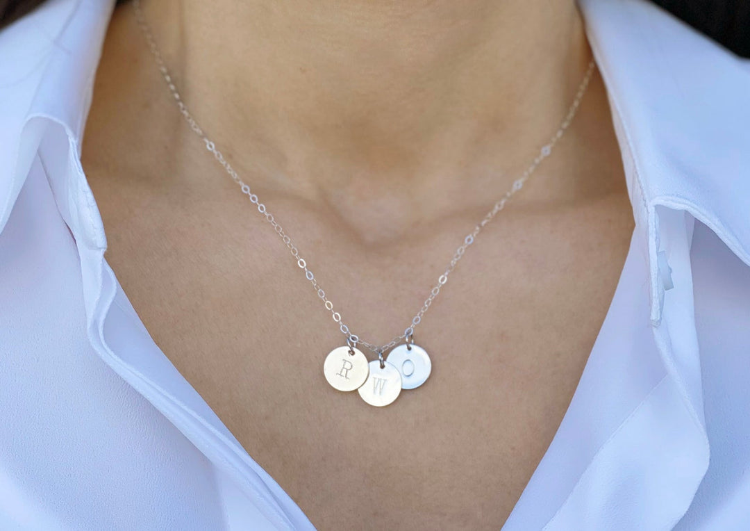 Valentine's Day Necklace, Initial Necklace, Family Necklace, Letter Necklace, Mom Gift, Wife Gift, Girlfriend Gift, Birthstone Necklace
