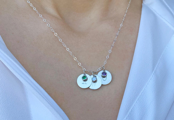 Valentine's Day Necklace, Initial Necklace, Family Necklace, Letter Necklace, Mom Gift, Wife Gift, Girlfriend Gift, Birthstone Necklace