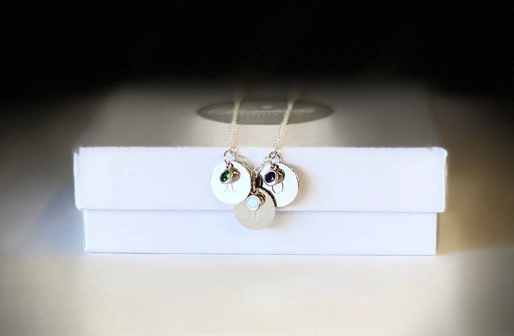 Valentine's Day Necklace, Initial Necklace, Family Necklace, Letter Necklace, Mom Gift, Wife Gift, Girlfriend Gift, Birthstone Necklace