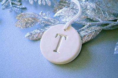 Small Initial Christmas Ornament - READY TO SHIP
